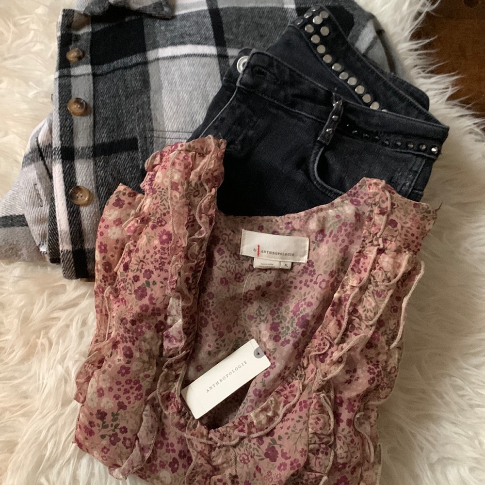 Zara trafaluc black studded & frayed distressed denim, chewed hems, black denim - Picture 14 of 16